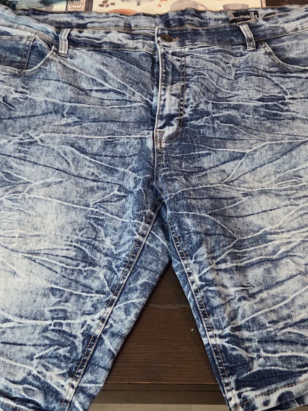 Sp Essentials Men's Blue Acid Washed Stretch Jeans